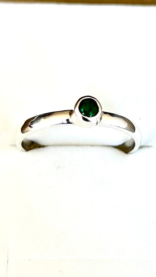 Anillo de Plata Piedra redonda