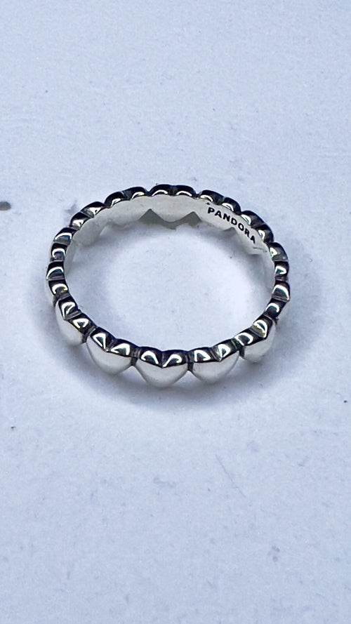 Anillo de Plata Diseño de Corazon talla 8