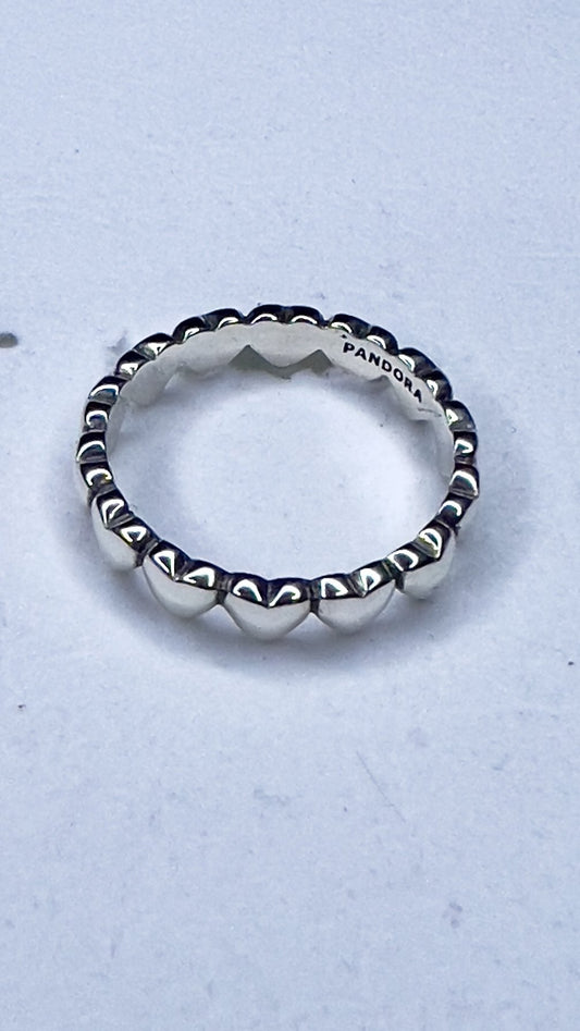 Anillo de Plata Diseño de Corazon talla 8